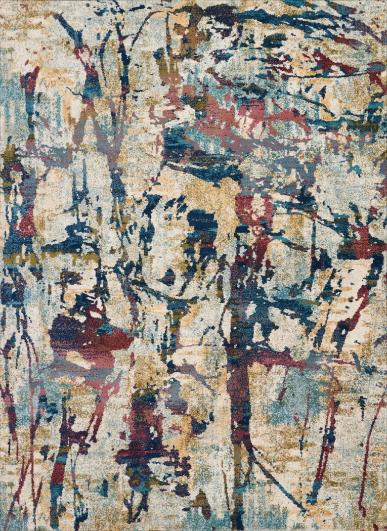 Color Strokes Cream 5'3" x 7'3" Rug - Thumbnail - Image 1