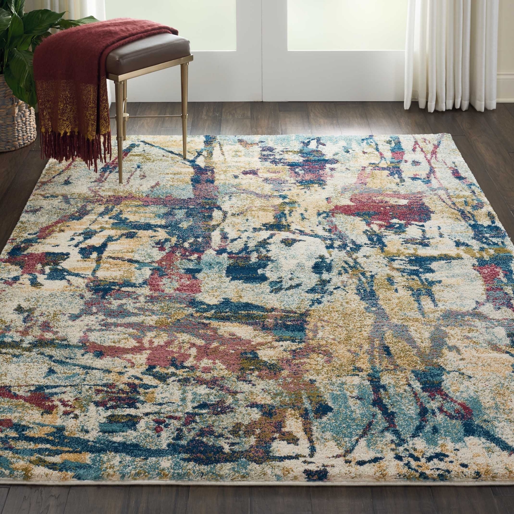Color Strokes Cream 9'6 x 13' Rug - Thumbnail - Image 4