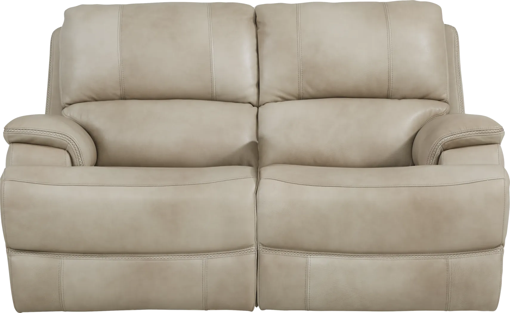 Colorado River Beige Leather Loveseat - Thumbnail - Image 1