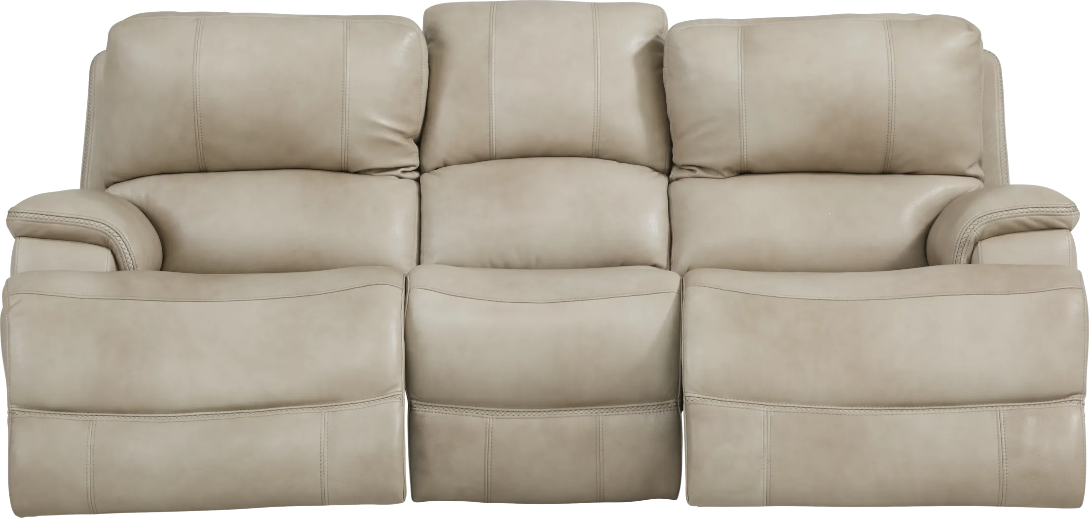 Colorado River Beige 5 Pc Leather Living Room with Reclining Sofa - Thumbnail - Image 3