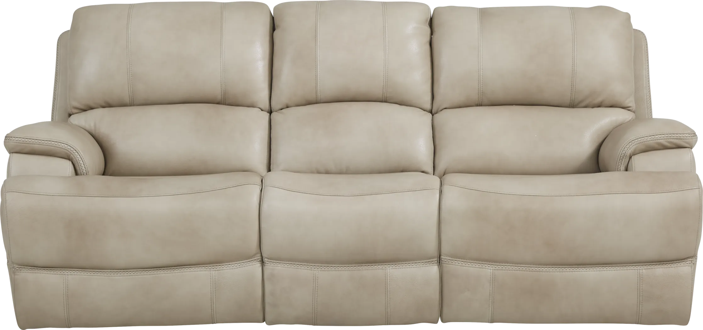 Colorado River Beige 5 Pc Leather Living Room with Reclining Sofa - Thumbnail - Image 2