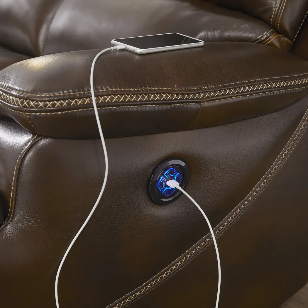 Colorado River Brown 3 Pc Leather Living Room with Reclining Sofa - Thumbnail - Image 7