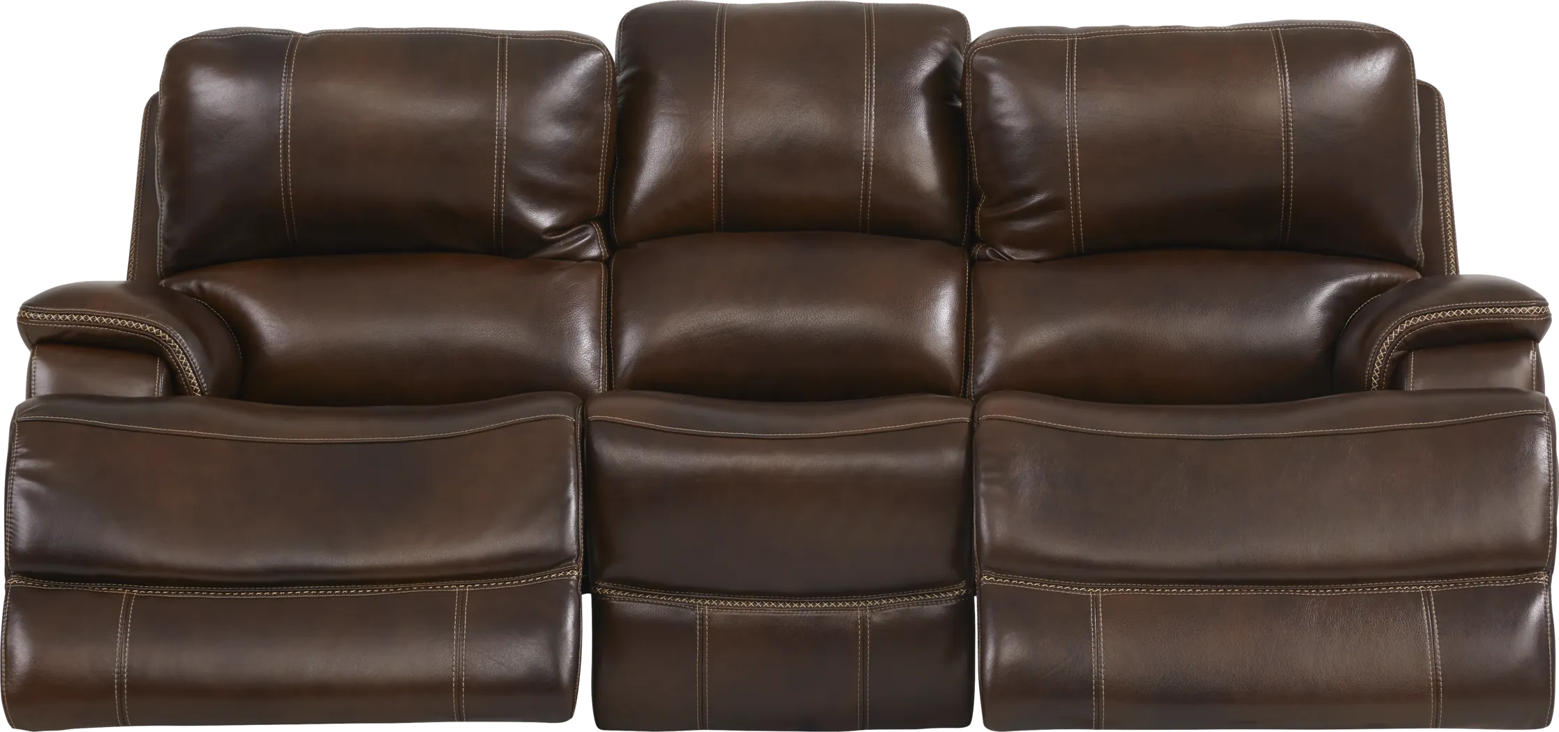 Colorado River Brown 3 Pc Leather Living Room with Reclining Sofa - Thumbnail - Image 3