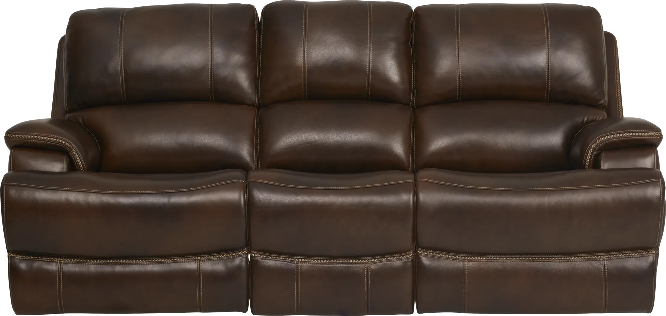 Colorado River Brown 3 Pc Leather Living Room with Reclining Sofa - Thumbnail - Image 2