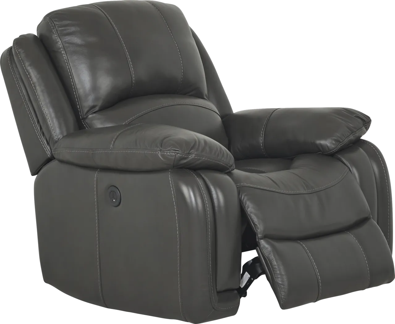 Colorado Springs Gray Leather Power Recliner - Thumbnail - Image 2