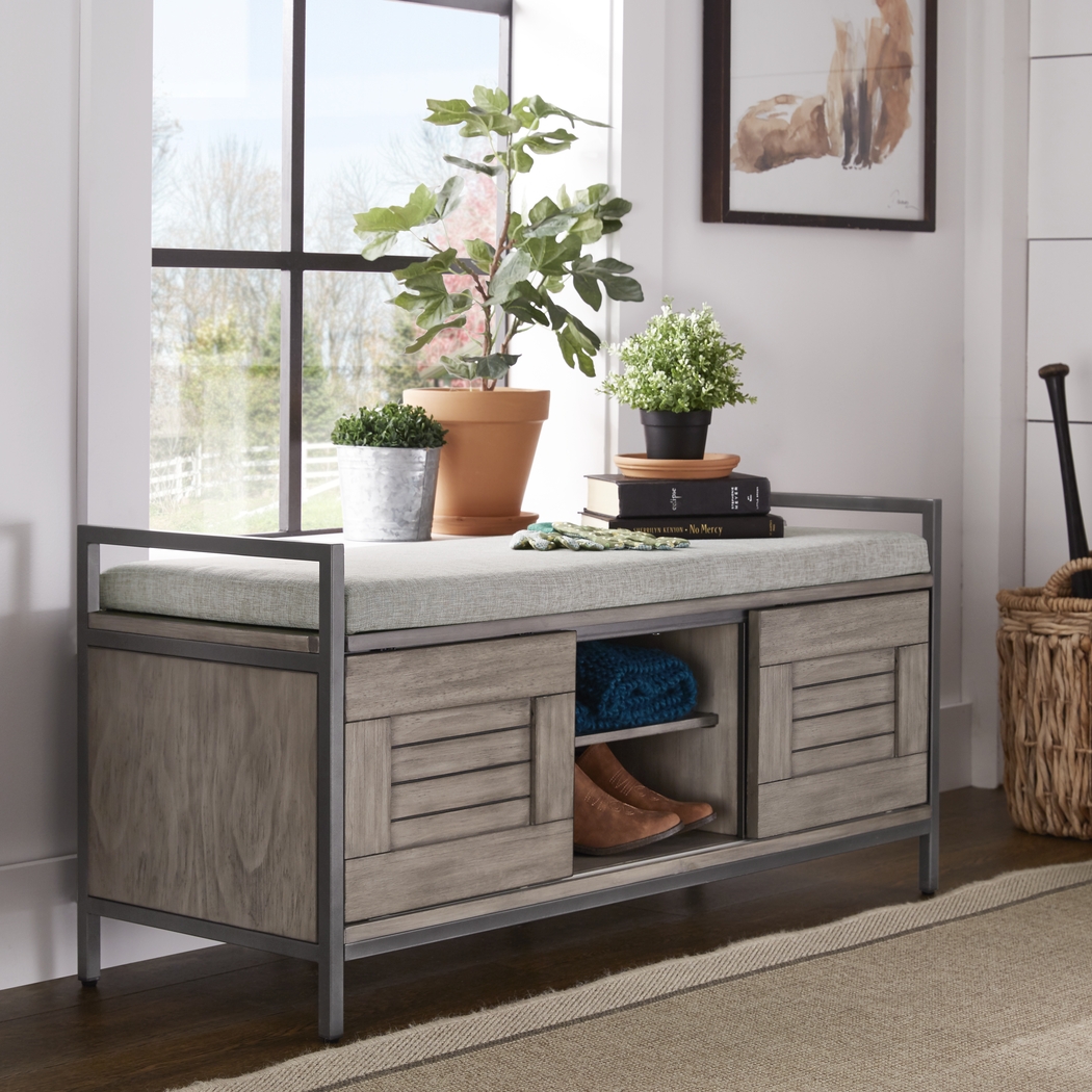 Colridge Gray Storage Bench - Thumbnail - Image 6