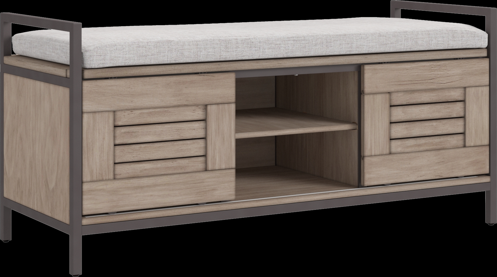 Colridge Gray Storage Bench - Thumbnail - Image 1