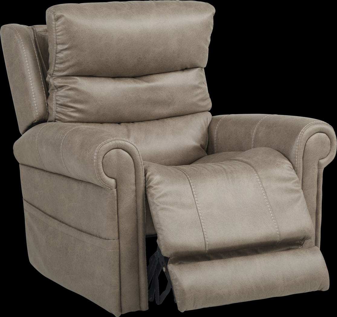 Colson Street Beige Power Recliner - Thumbnail - Image 3