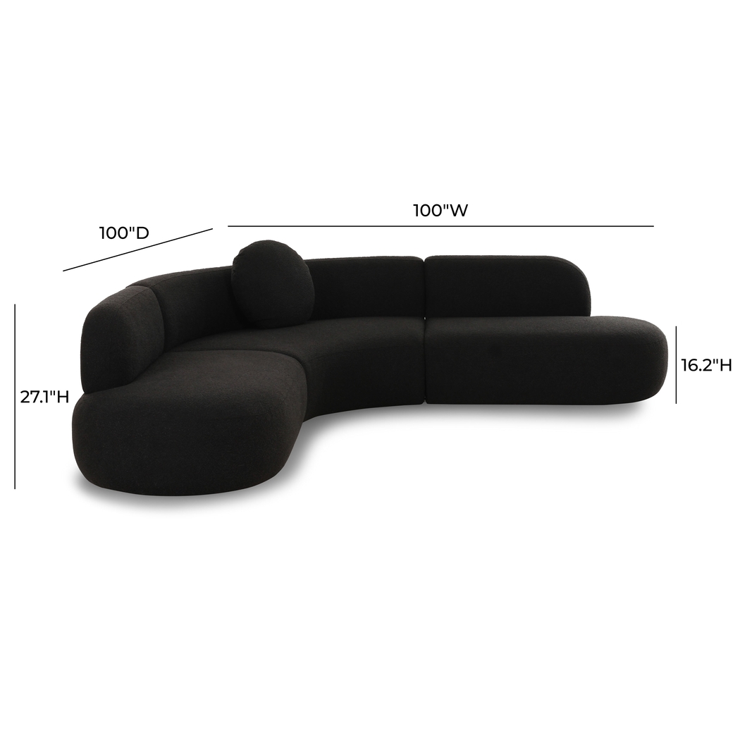 Columa Black 3 Pc Sectional - Thumbnail - Image 4