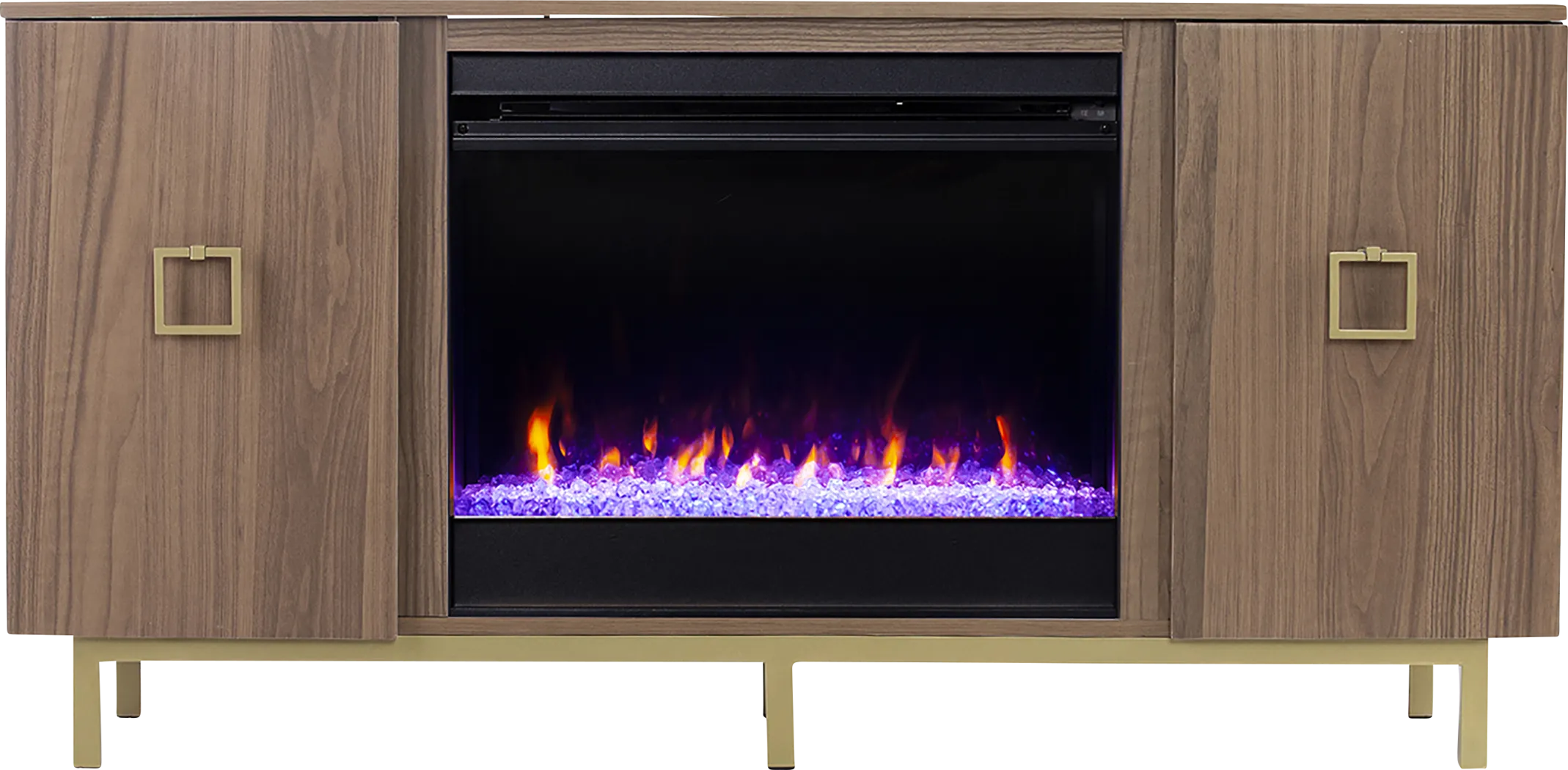 Columbiana I Natural 54 in. Console with Color Changing Fireplace - Image 5