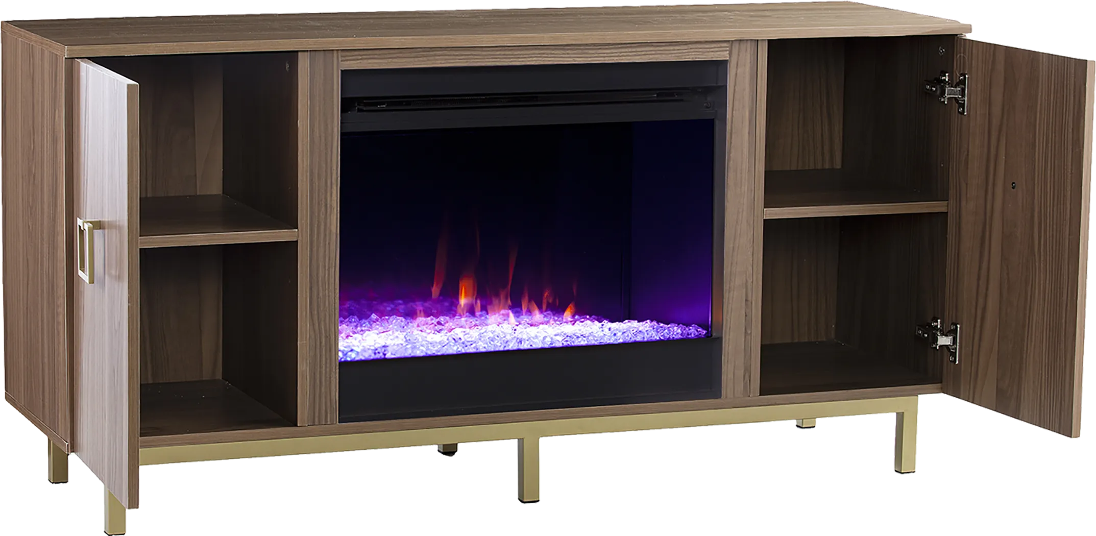 Columbiana I Natural 54 in. Console with Color Changing Fireplace - Image 6