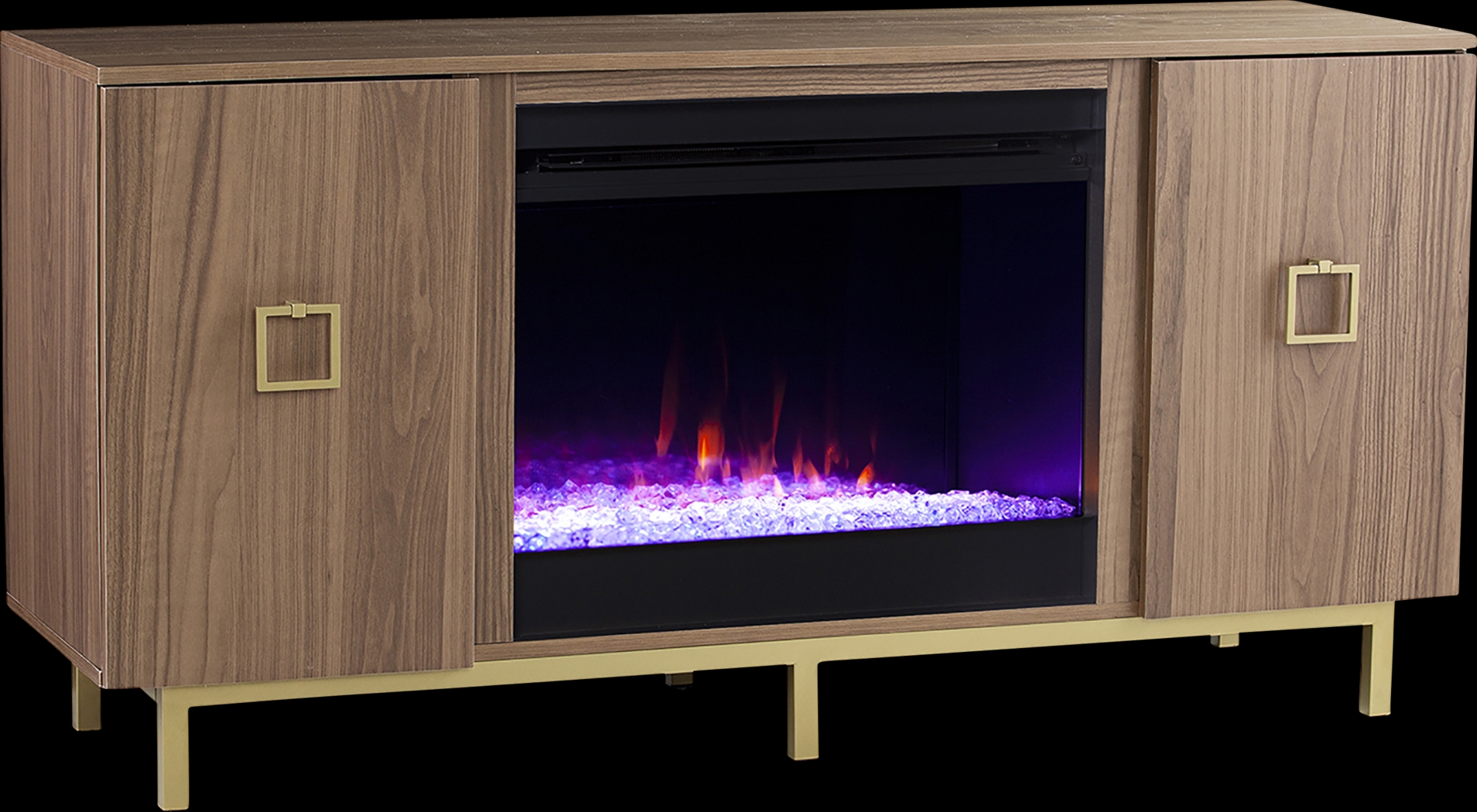 Columbiana I Natural 54 in. Console with Color Changing Fireplace - Thumbnail - Image 1