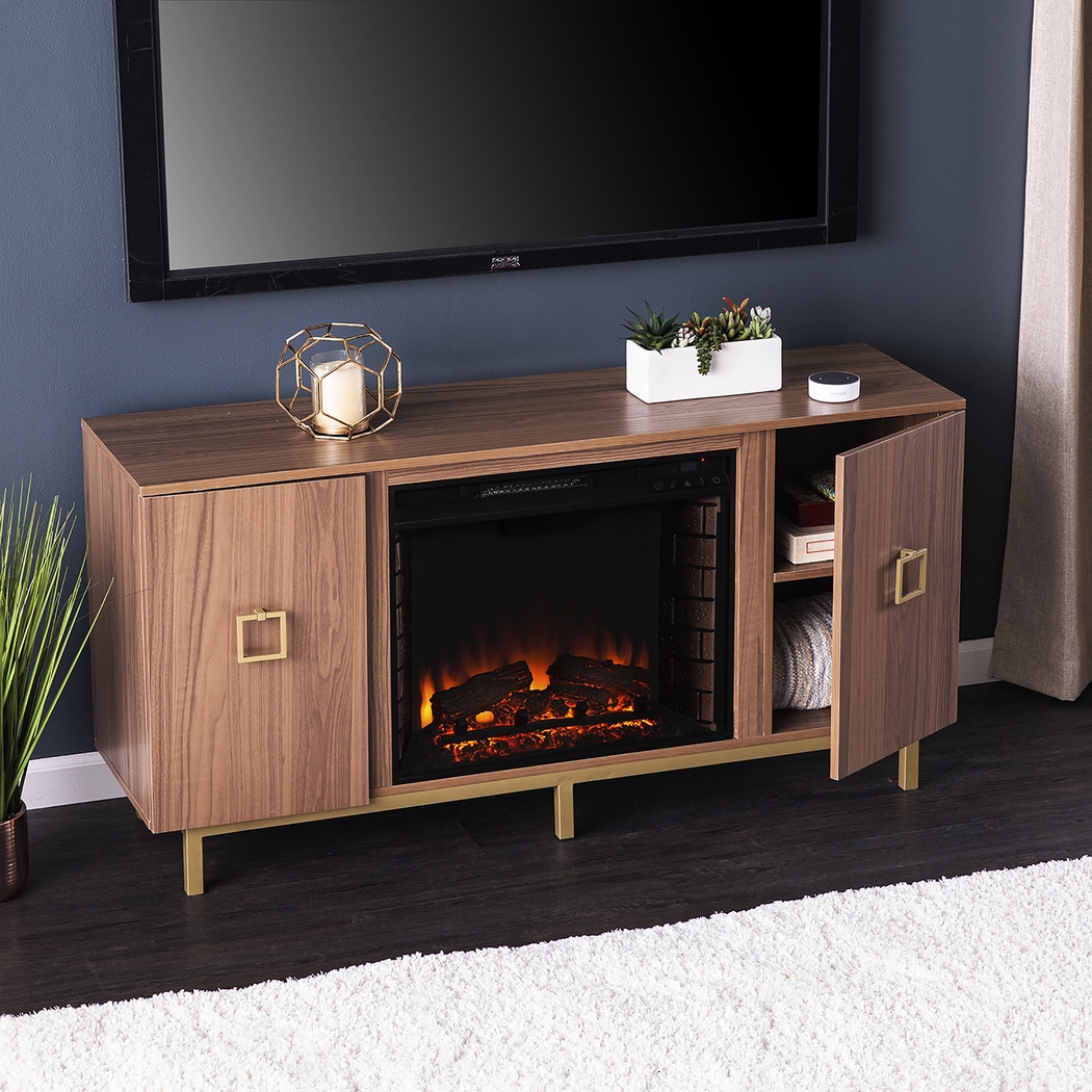 Columbiana II Natural 54 in. Console with Electric Fireplace Electric Fireplace - Thumbnail - Image 4
