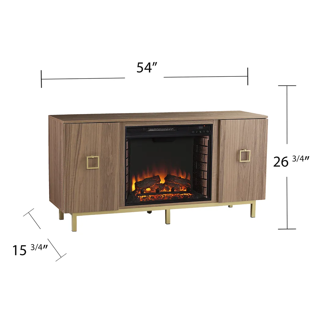 Columbiana II Natural 54 in. Console with Electric Fireplace Electric Fireplace - Image 6