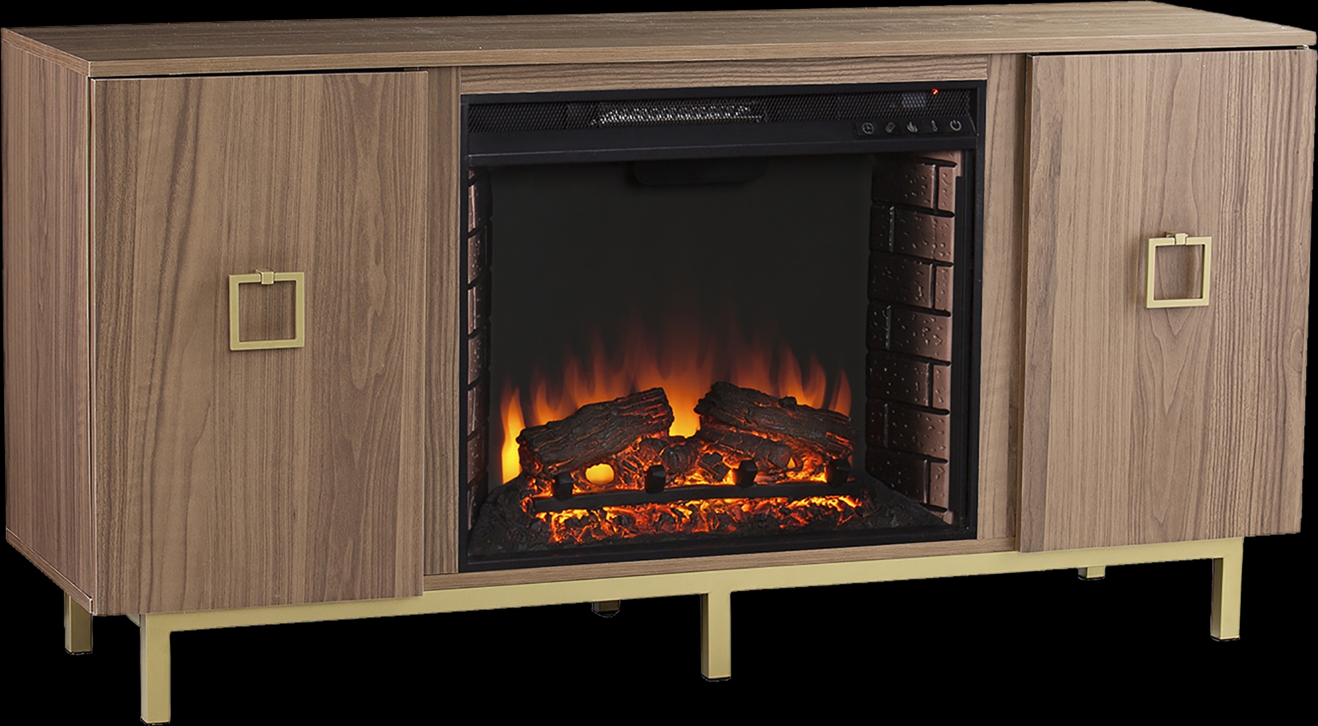 Columbiana II Natural 54 in. Console with Electric Fireplace Electric Fireplace - Thumbnail - Image 1