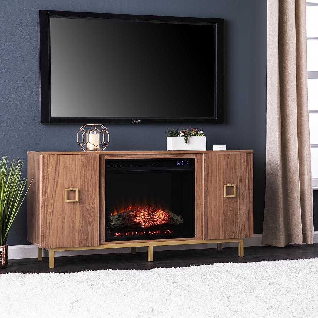 Columbiana IV Natural 54 in. Console with Touch Panel Electric Fireplace - Thumbnail - Image 2