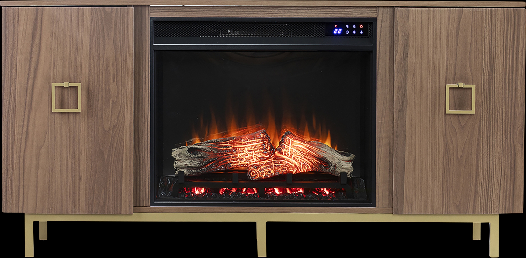 Columbiana IV Natural 54 in. Console with Touch Panel Electric Fireplace - Thumbnail - Image 3