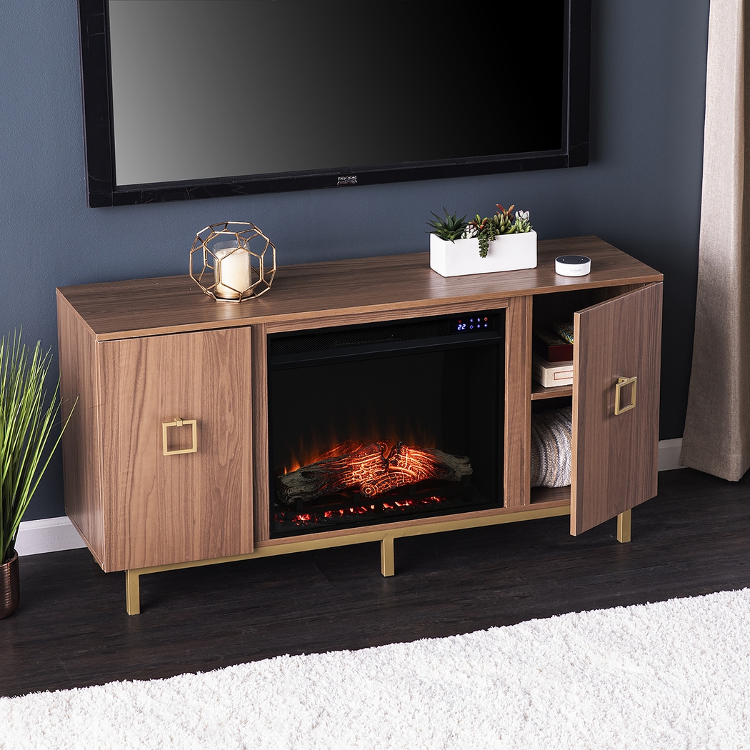 Columbiana IV Natural 54 in. Console with Touch Panel Electric Fireplace - Thumbnail - Image 4