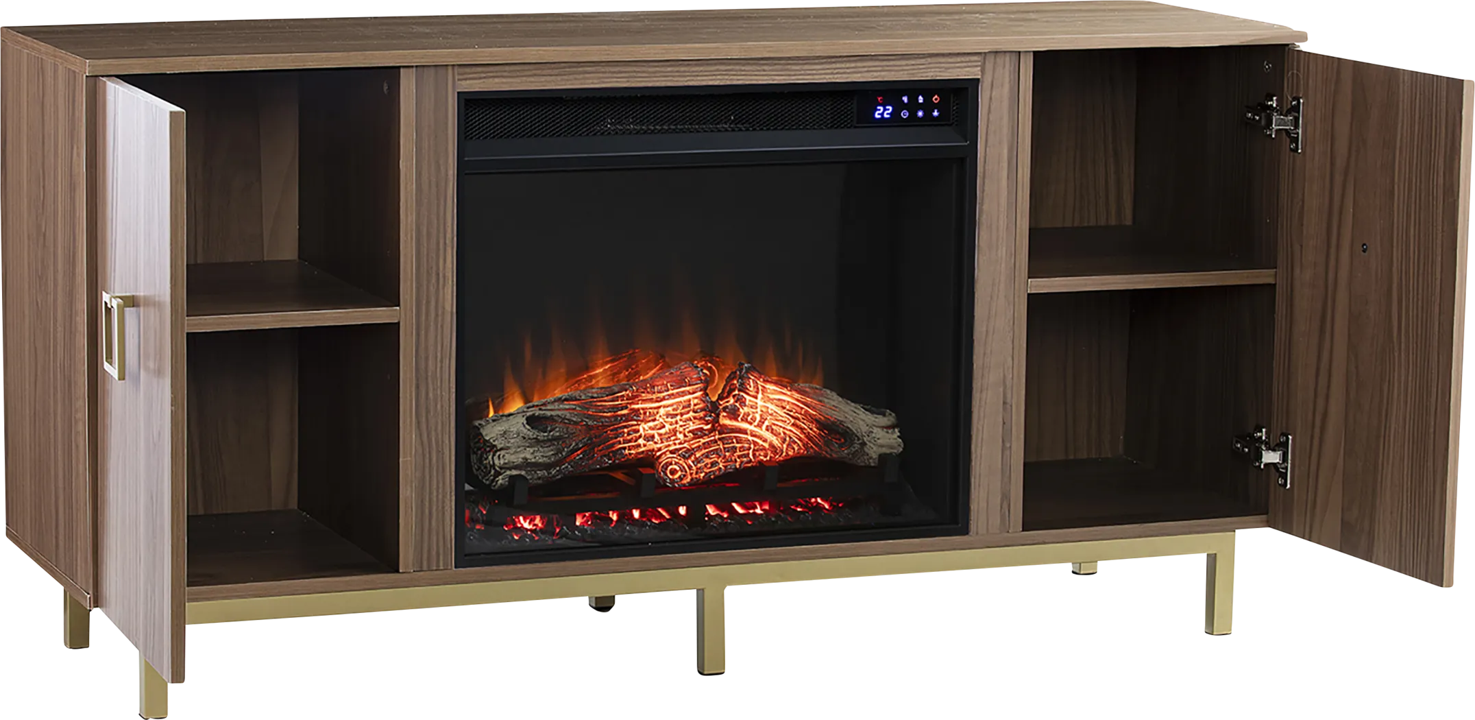 Columbiana IV Natural 54 in. Console with Touch Panel Electric Fireplace - Image 5