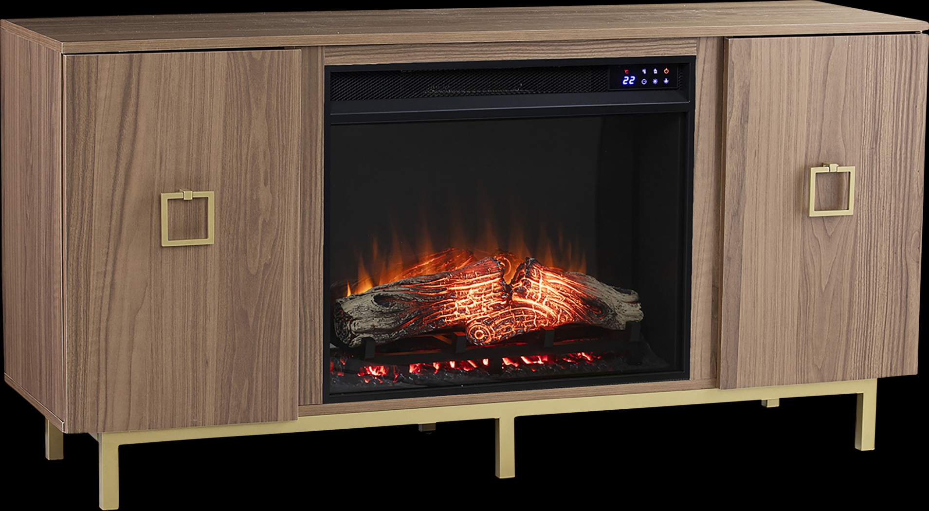 Columbiana IV Natural 54 in. Console with Touch Panel Electric Fireplace - Thumbnail - Image 1