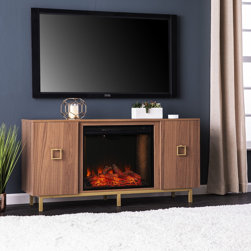 Columbiana III Natural 54 in. Console with Smart Fireplace - Thumbnail - Image 2
