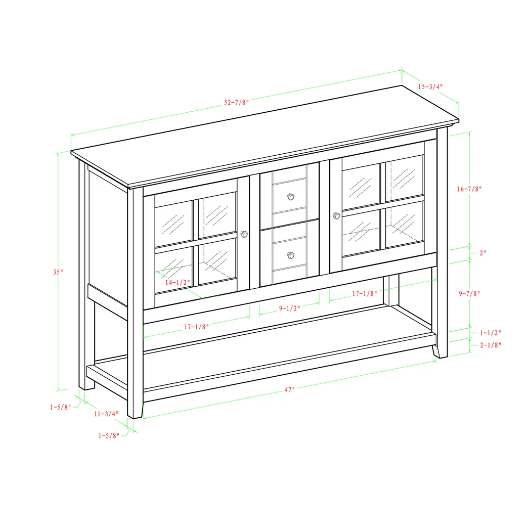 Columby Gray Buffet 52 in. Console Table - Thumbnail - Image 7