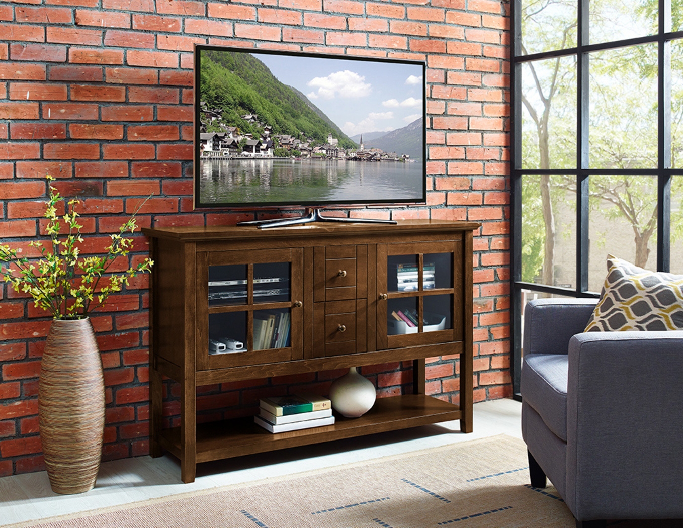 Columby Walnut 52 in. Console - Thumbnail - Image 2