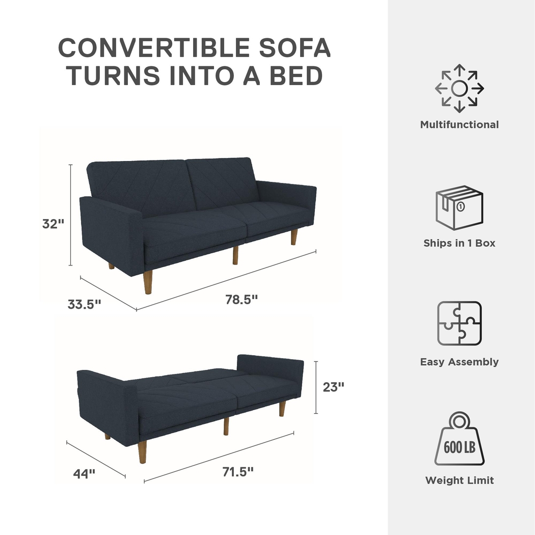 Colyer Navy Futon - Thumbnail - Image 11