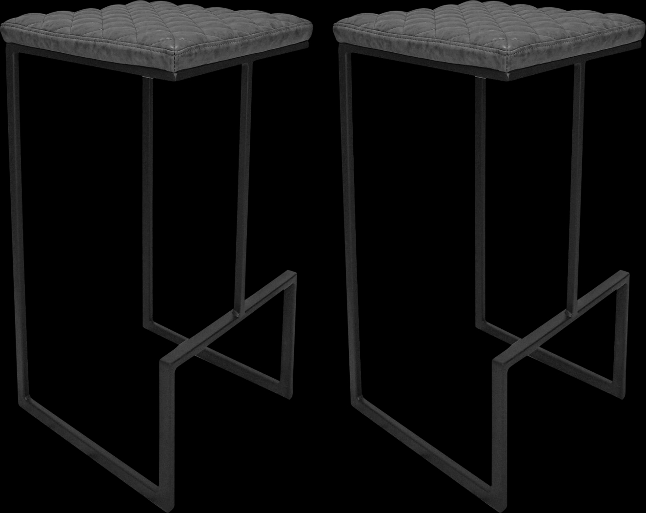 Comere Gray/Black Barstool, Set of 2 - Thumbnail - Image 1