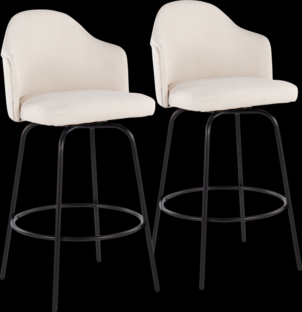 Comosa Cream Counter Height Stool, Set of 2 - Thumbnail - Image 1