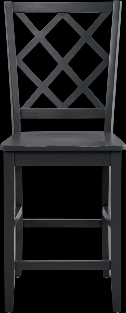 Concord Black Counter Height Diamond Back Stool - Thumbnail - Image 2