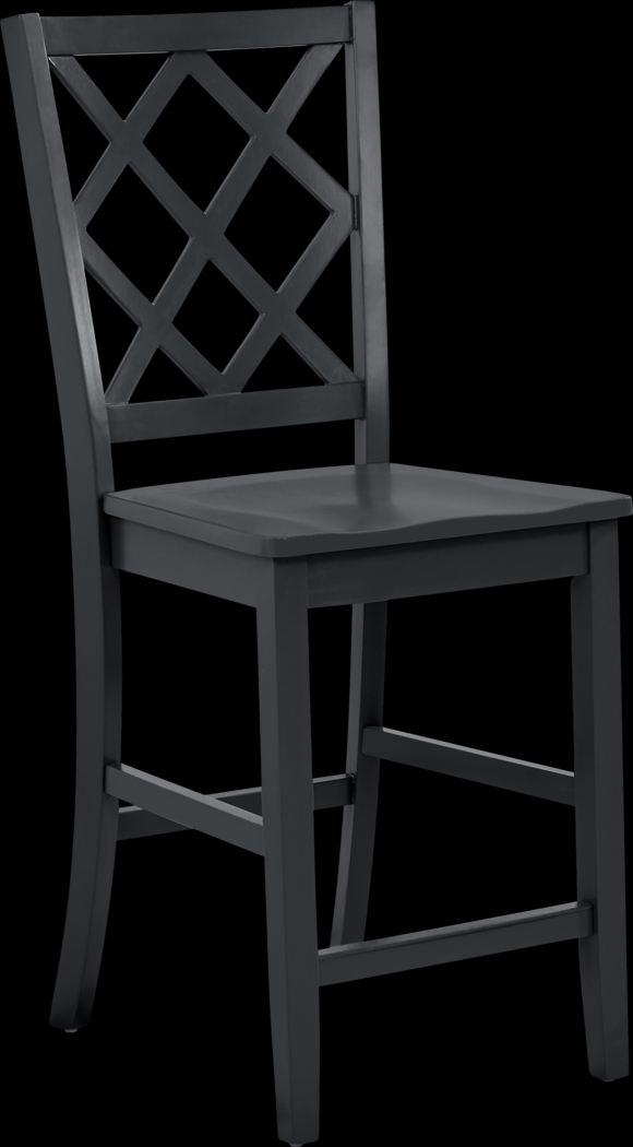 Concord Black Counter Height Diamond Back Stool - Thumbnail - Image 1