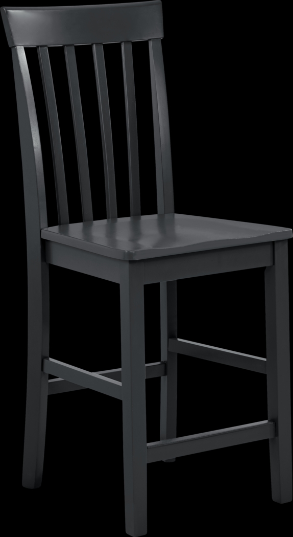 Concord White 5 Pc Counter Height Drop Leaf Dining Room with Black Slat Back Stools - Thumbnail - Image 9