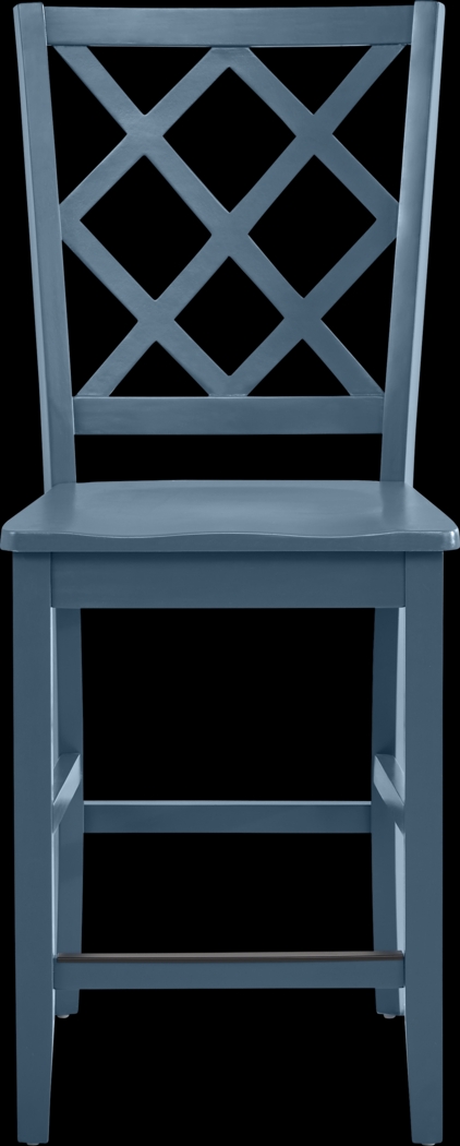 Concord White 5 Pc Counter Height Drop Leaf Dining Room with Blue Diamond Back Stools - Thumbnail - Image 10