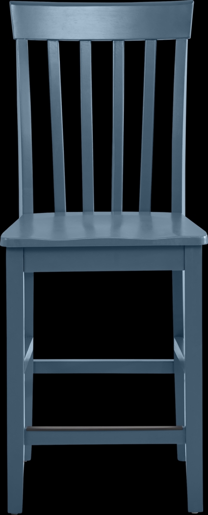 Concord White 5 Pc Counter Height Drop Leaf Dining Room with Blue Slat Back Stools - Thumbnail - Image 10