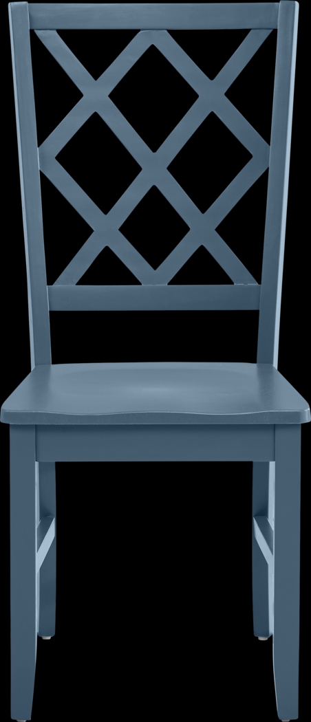 Concord White 5 Pc Drop Leaf Dining Room with Blue Diamond Back Chairs - Thumbnail - Image 10