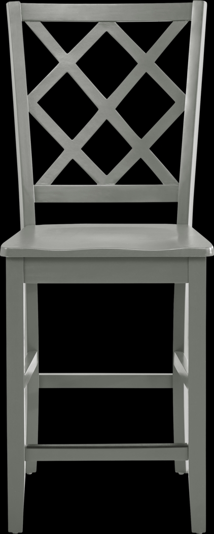 Concord White 5 Pc Counter Height Drop Leaf Dining Room with Gray Diamond Back Stools - Thumbnail - Image 10