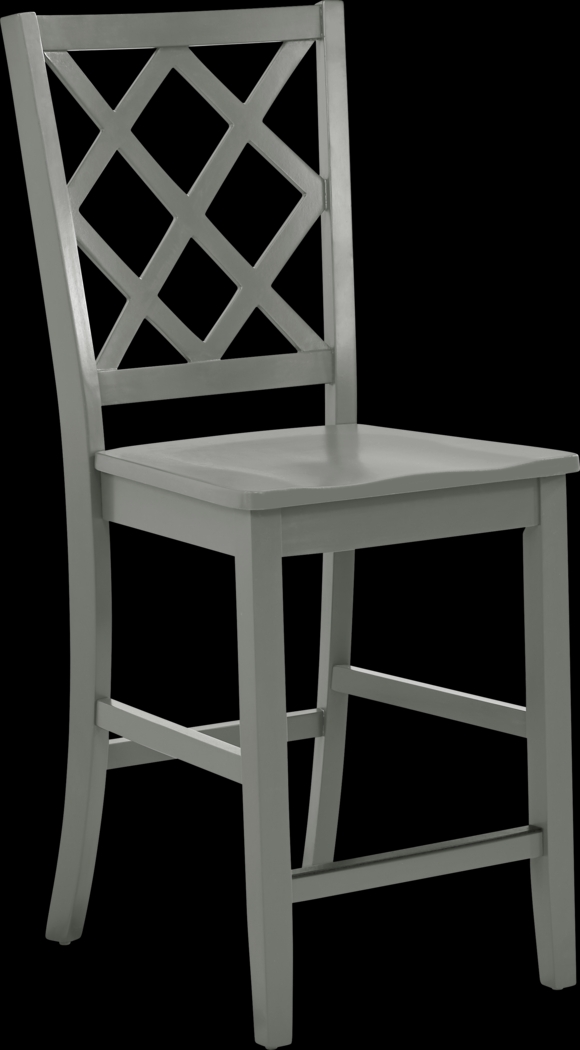 Concord White 5 Pc Counter Height Drop Leaf Dining Room with Gray Diamond Back Stools - Thumbnail - Image 9