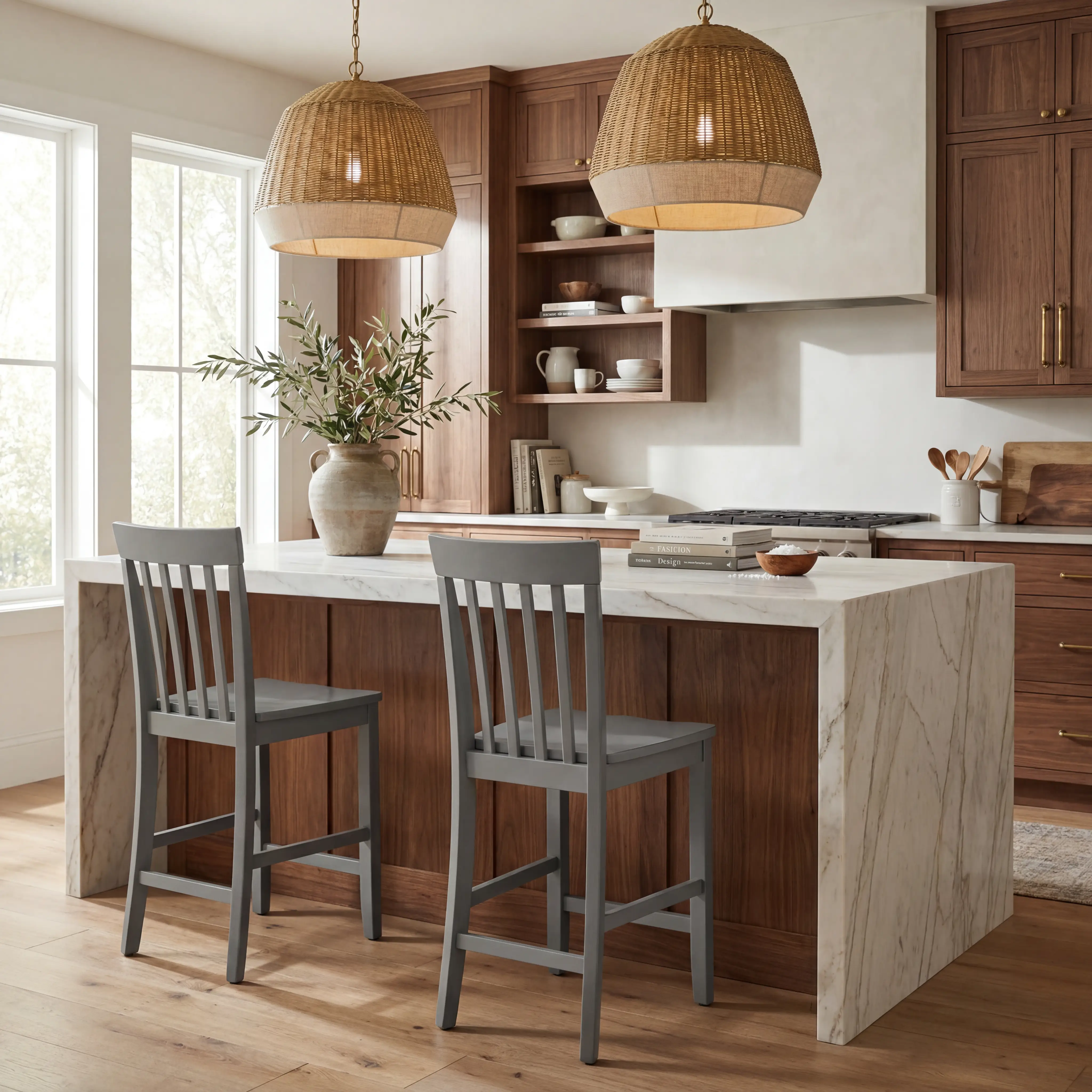 Concord White 3 Pc Counter Height Drop Leaf Dining Room with Gray Slat Back Stools - Thumbnail - Image 12