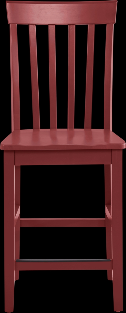 Concord White 5 Pc Counter Height Drop Leaf Dining Room with Red Slat Back Stools - Thumbnail - Image 10