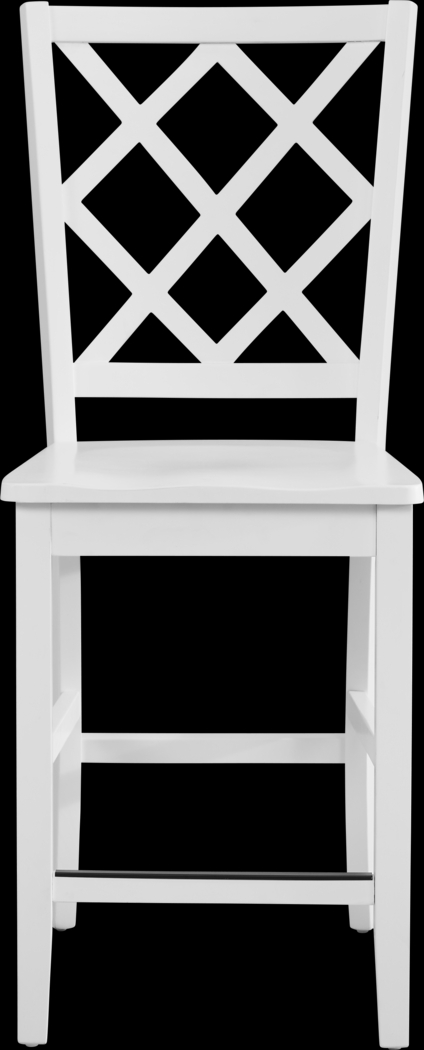 Concord White Counter Height Diamond Back Stool - Thumbnail - Image 2
