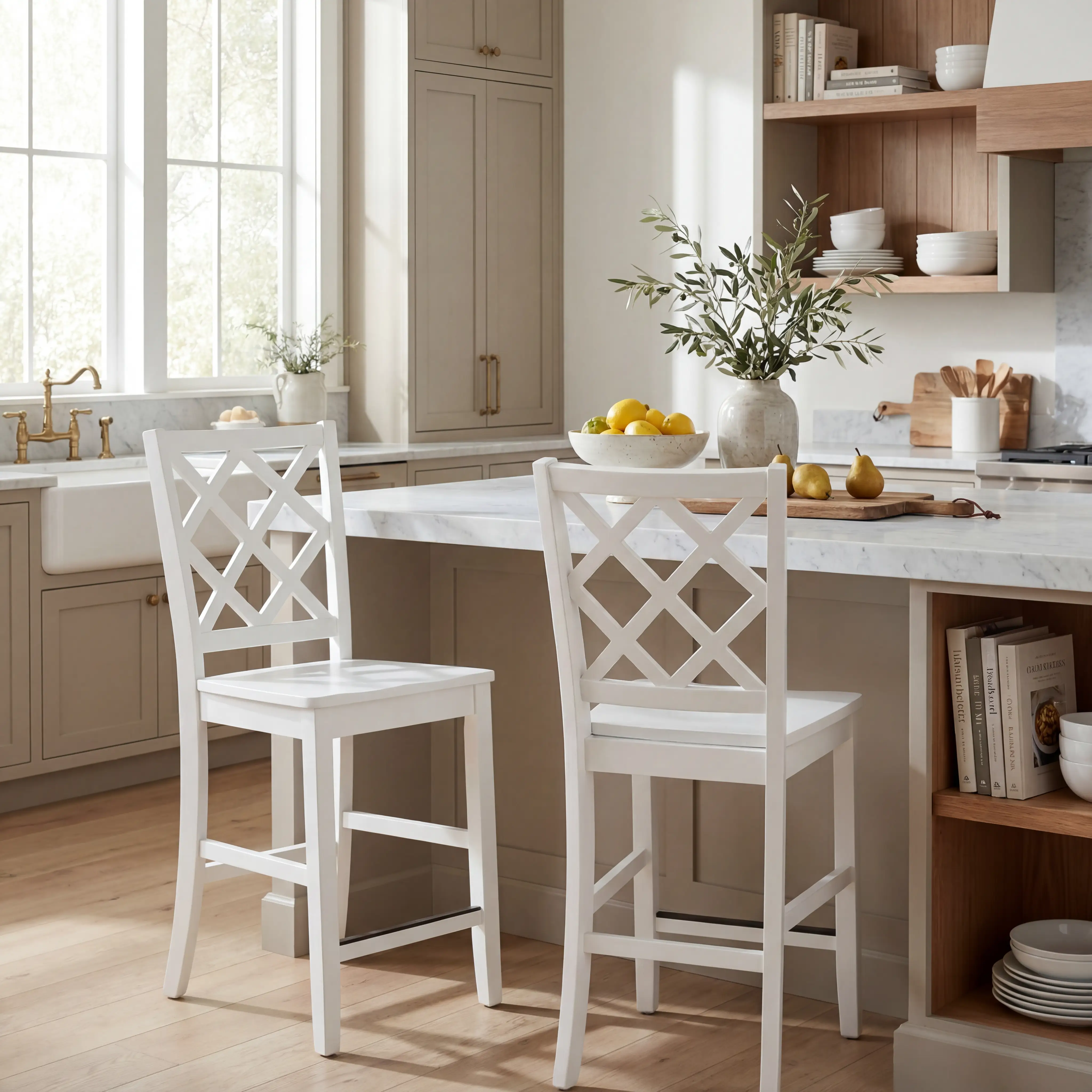 Concord White 3 Pc Counter Height Drop Leaf Dining Room with White Diamond Back Stools - Thumbnail - Image 13
