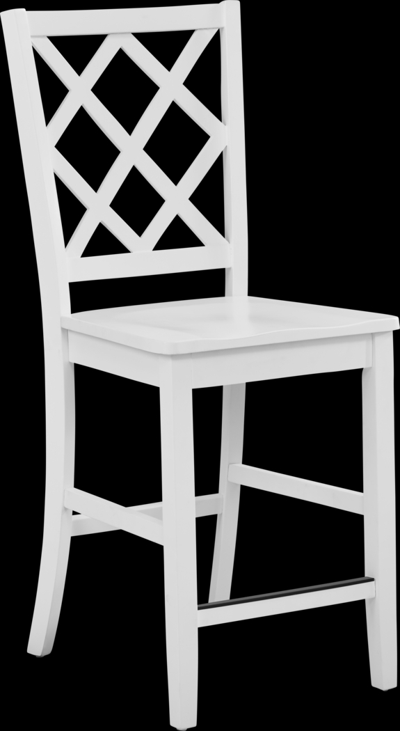 Concord White Counter Height Diamond Back Stool - Thumbnail - Image 1