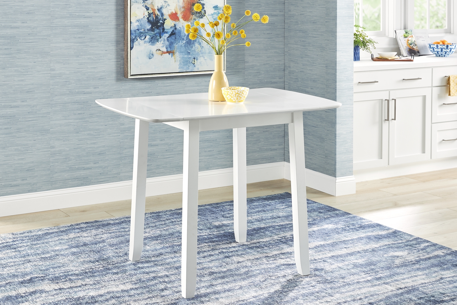 Concord White Counter Height Drop Leaf Dining Table - Thumbnail - Image 4
