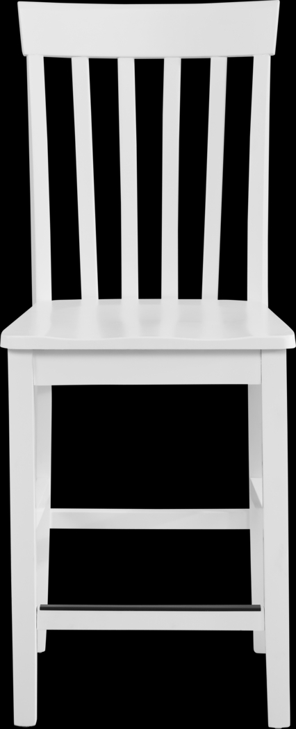 Concord White 5 Pc Counter Height Drop Leaf Dining Room with White Slat Back Stools - Thumbnail - Image 10