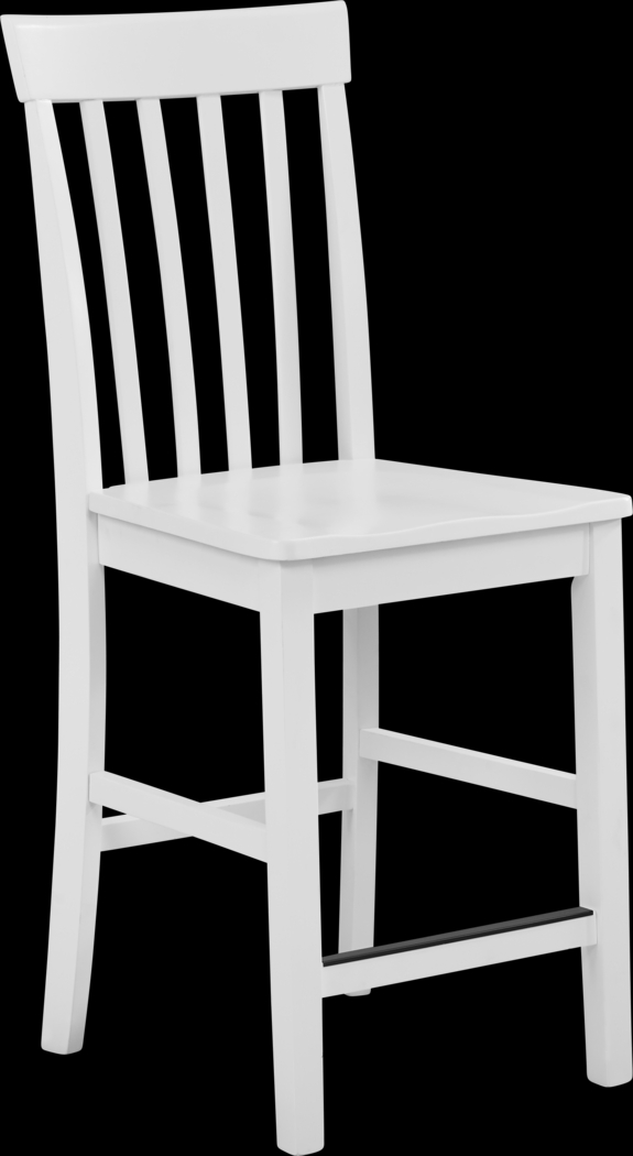 Concord White 5 Pc Counter Height Drop Leaf Dining Room with White Slat Back Stools - Thumbnail - Image 9