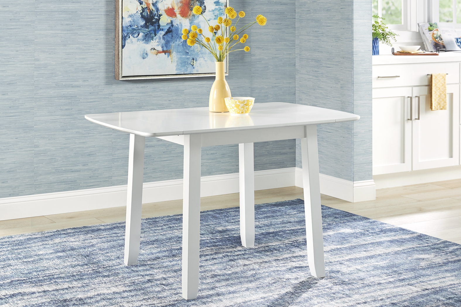 Concord White Drop Leaf Dining Table - Thumbnail - Image 4