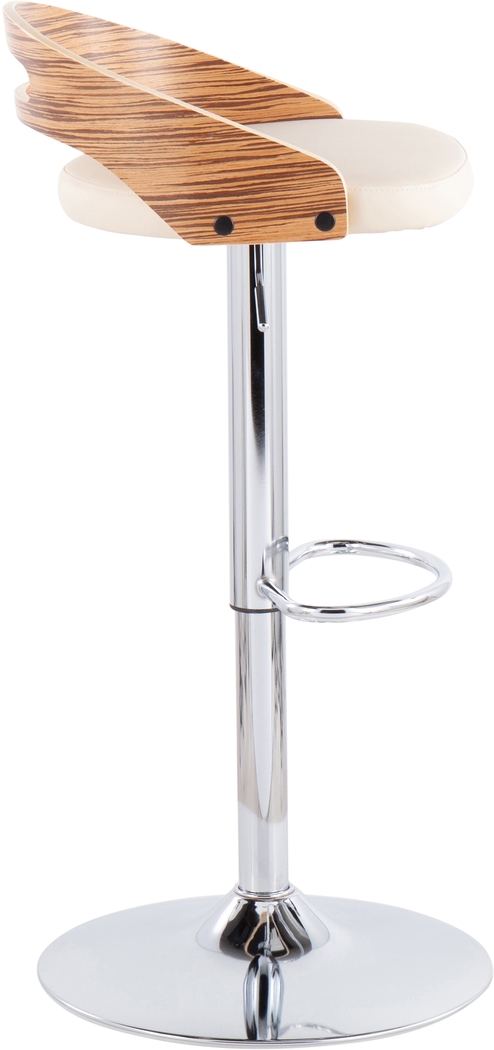 Congreve Cream Adjustable Swivel Barstool - Thumbnail - Image 2