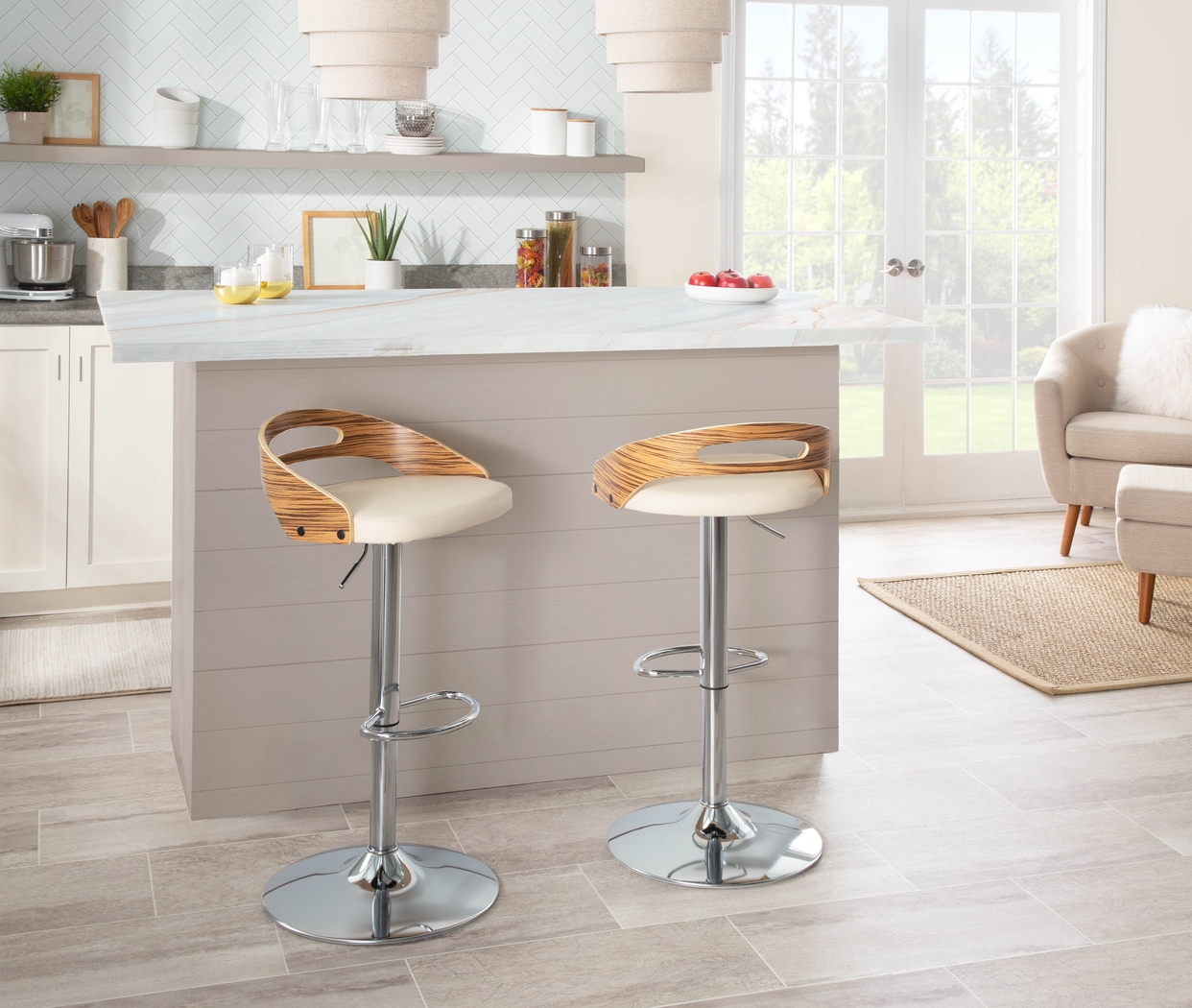 Congreve Cream Adjustable Swivel Barstool - Thumbnail - Image 12