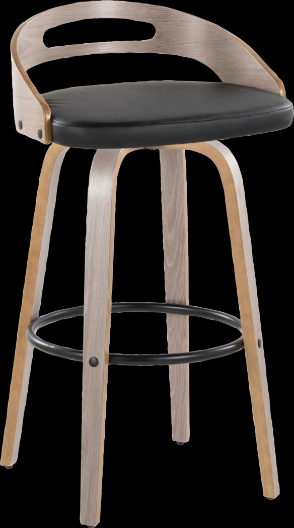 Congreve II Black Swivel Barstool, Set of 2 - Thumbnail - Image 6